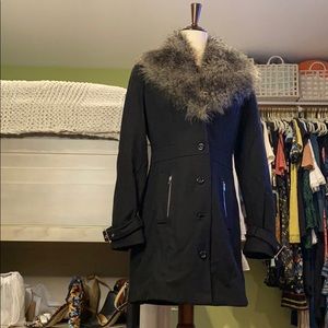 BB Wool Coat with Faux Fur